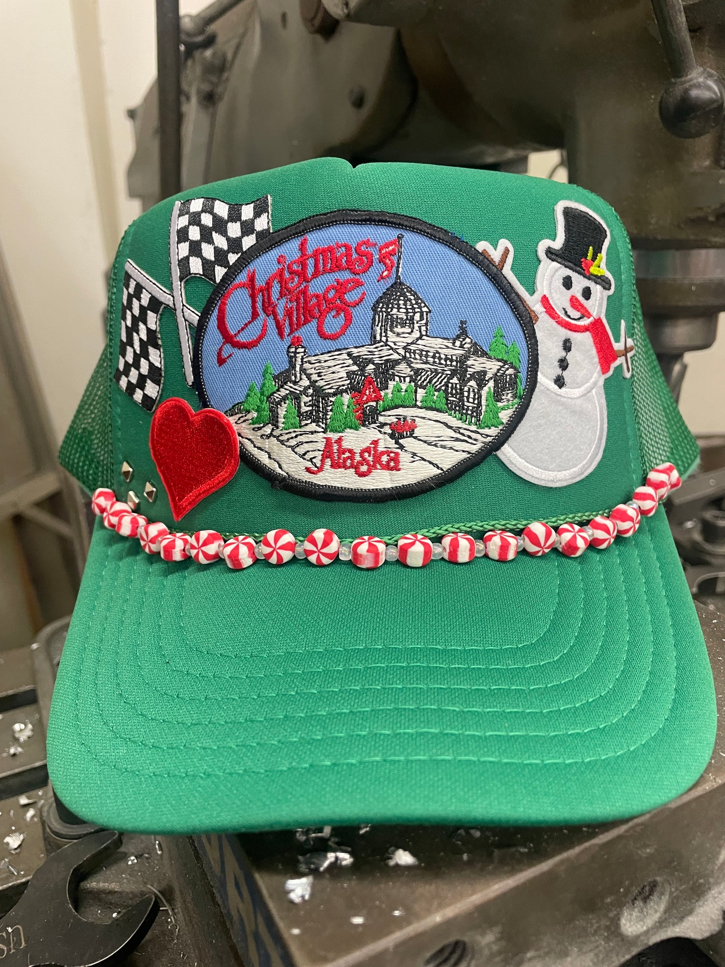 SOLD! Christmas Village Vintage Trucker Hat