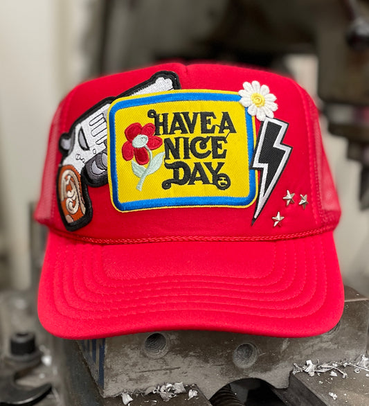 Have A Nice Day Patchy Trucker Hat